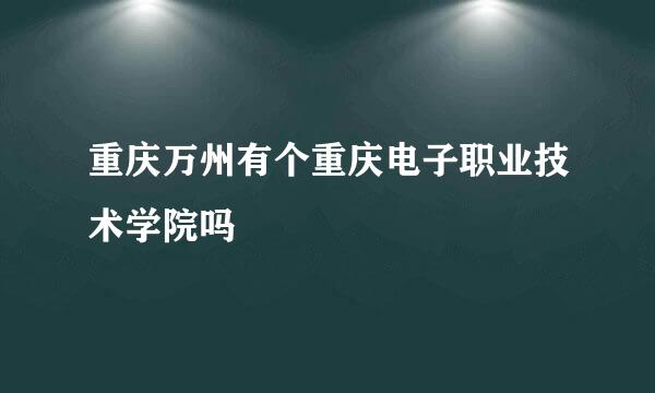 重庆万州有个重庆电子职业技术学院吗