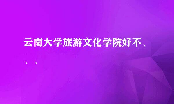 云南大学旅游文化学院好不、、、