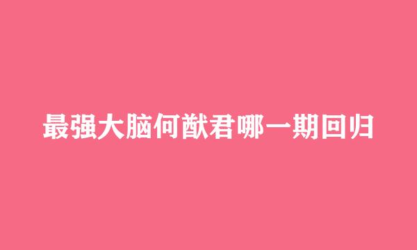 最强大脑何猷君哪一期回归