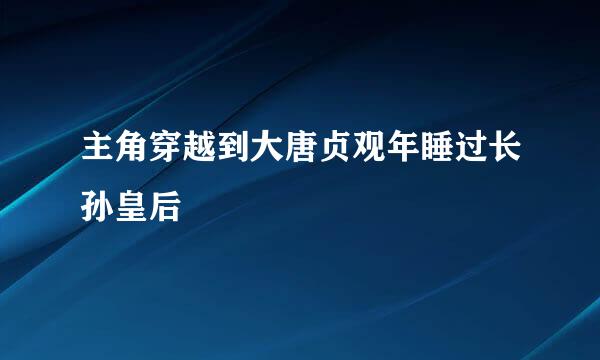 主角穿越到大唐贞观年睡过长孙皇后