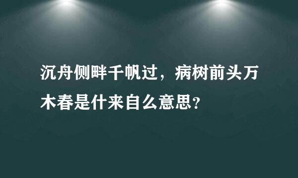 沉舟侧畔千帆过，病树前头万木春是什来自么意思？