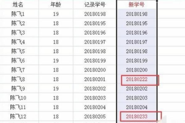 excel两列数据对比找不同,然后标红