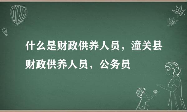 什么是财政供养人员，潼关县财政供养人员，公务员