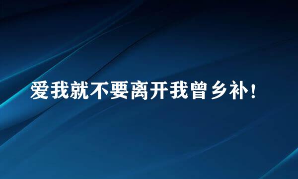 爱我就不要离开我曾乡补！