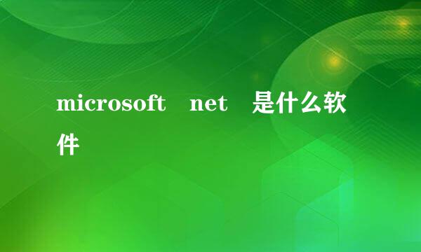 microsoft net 是什么软件