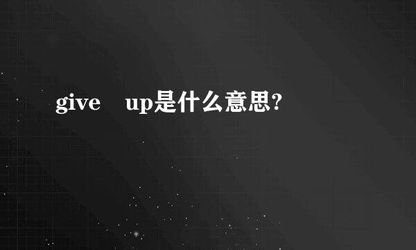 give up是什么意思?