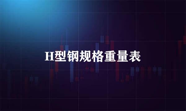 H型钢规格重量表