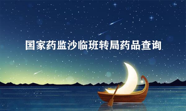 国家药监沙临班转局药品查询