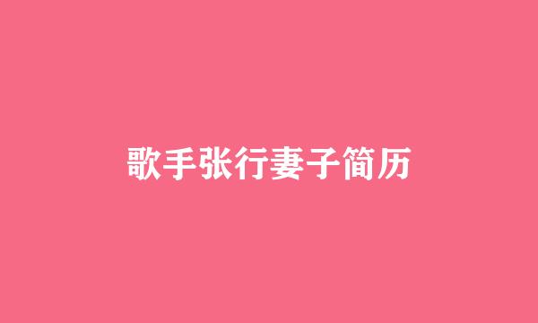 歌手张行妻子简历