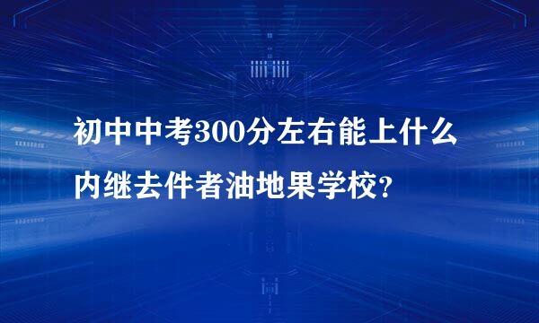 初中中考300分左右能上什么内继去件者油地果学校？