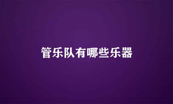 管乐队有哪些乐器
