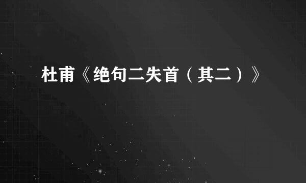 杜甫《绝句二失首（其二）》