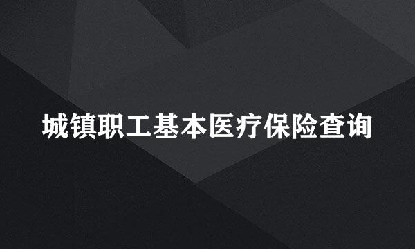 城镇职工基本医疗保险查询