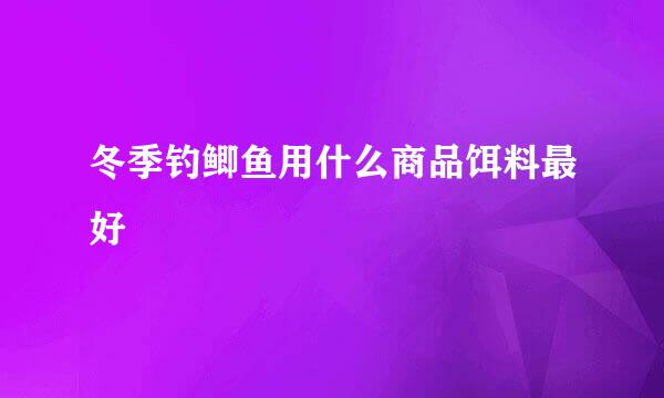 冬季钓鲫鱼用什么商品饵料最好