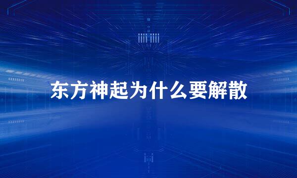 东方神起为什么要解散