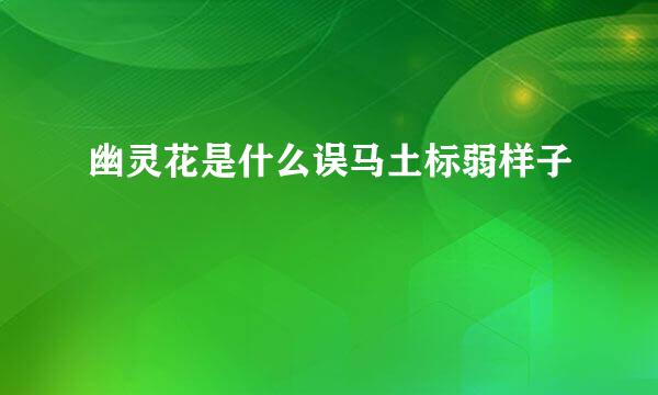 幽灵花是什么误马土标弱样子