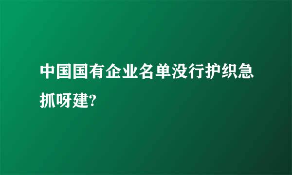 中国国有企业名单没行护织急抓呀建?