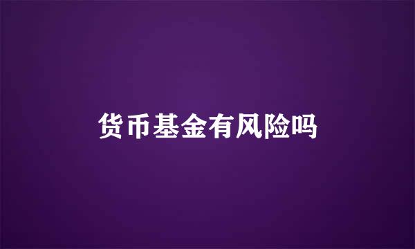 货币基金有风险吗