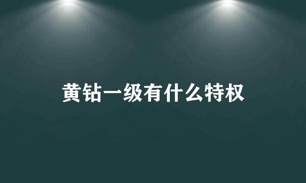 黄钻一级有什么特权