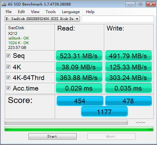 固态硬盘 as ssd benchmark多少分正常