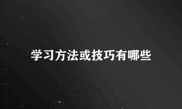 学习方法或技巧有哪些