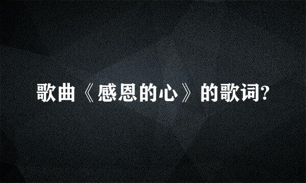 歌曲《感恩的心》的歌词?