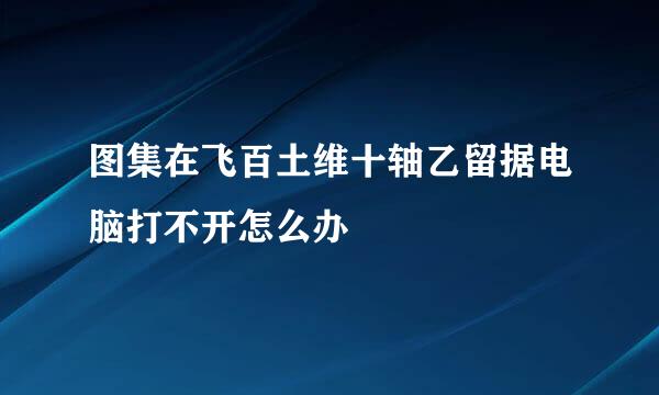 图集在飞百土维十轴乙留据电脑打不开怎么办