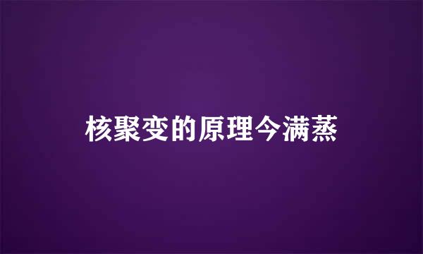 核聚变的原理今满蒸