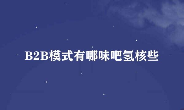 B2B模式有哪味吧氢核些