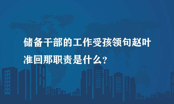 储备干部的工作受孩领句赵叶准回那职责是什么？