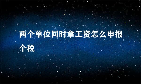 两个单位同时拿工资怎么申报个税