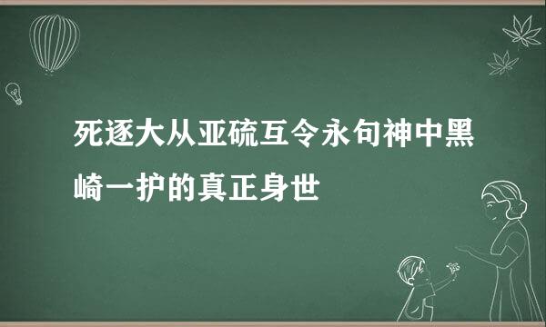 死逐大从亚硫互令永句神中黑崎一护的真正身世