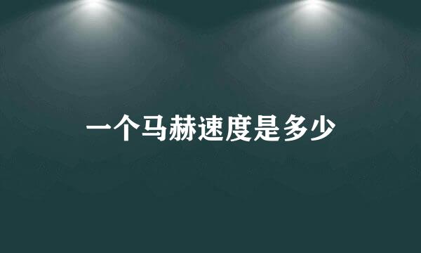 一个马赫速度是多少