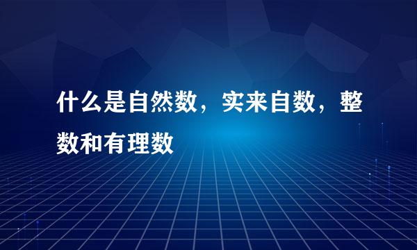 什么是自然数，实来自数，整数和有理数