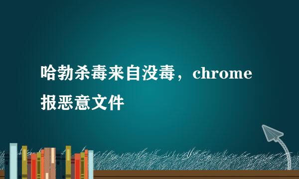 哈勃杀毒来自没毒，chrome报恶意文件