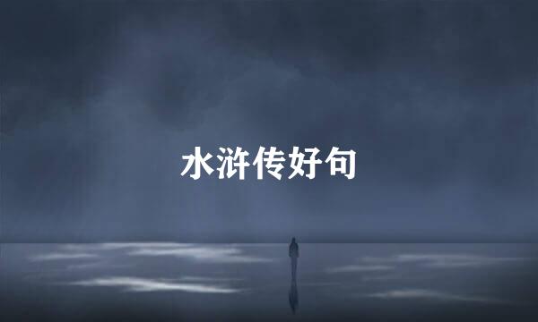 水浒传好句