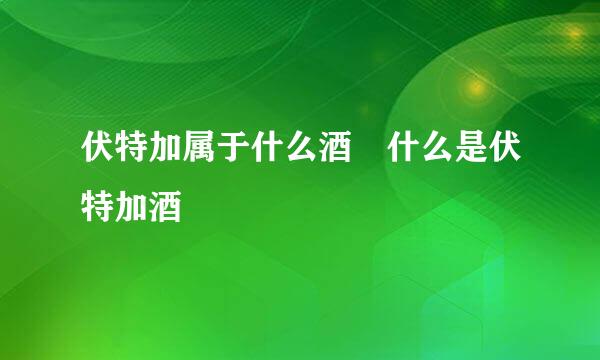 伏特加属于什么酒 什么是伏特加酒
