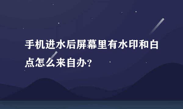 手机进水后屏幕里有水印和白点怎么来自办？