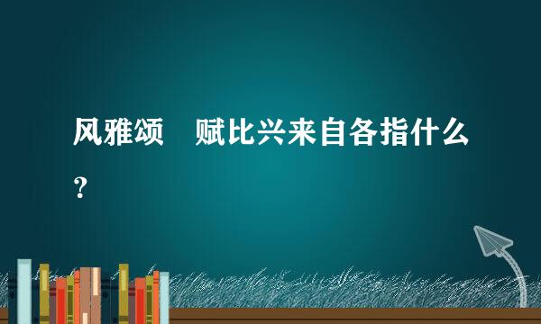 风雅颂 赋比兴来自各指什么？