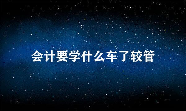 会计要学什么车了较管