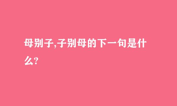 母别子,子别母的下一句是什么?