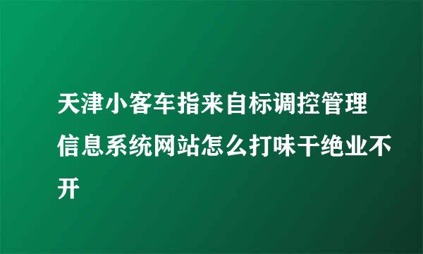 天津小客车指来自标调控管理信息系统网站怎么打味干绝业不开