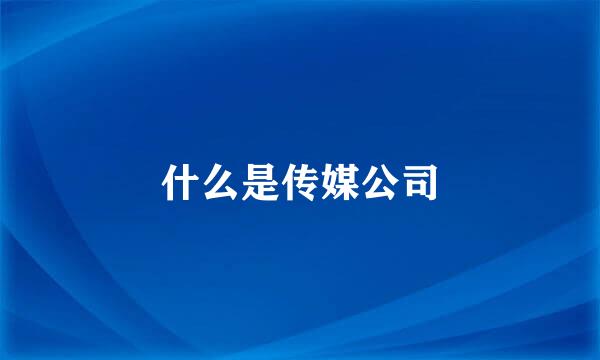 什么是传媒公司