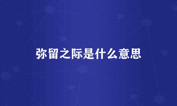 弥留之际是什么意思