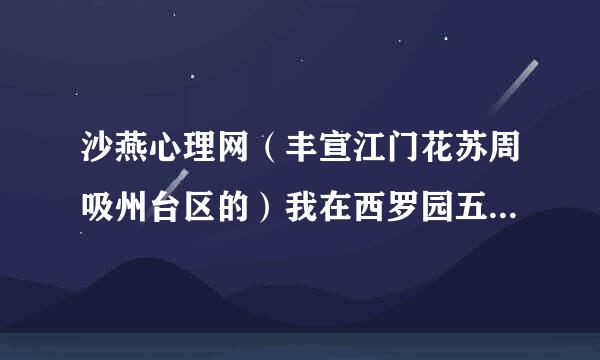 沙燕心理网（丰宣江门花苏周吸州台区的）我在西罗园五小，可是输入那个网址之后，怎么都进不去。谁来帮个忙！