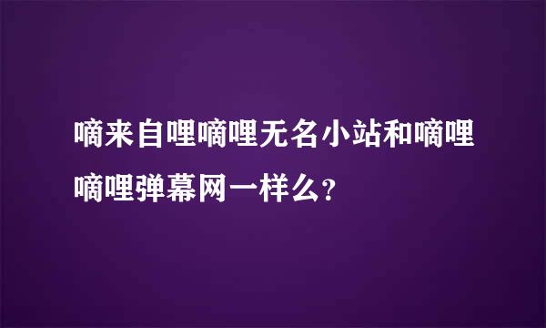 嘀来自哩嘀哩无名小站和嘀哩嘀哩弹幕网一样么？