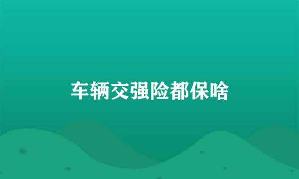 车辆交强险都保啥