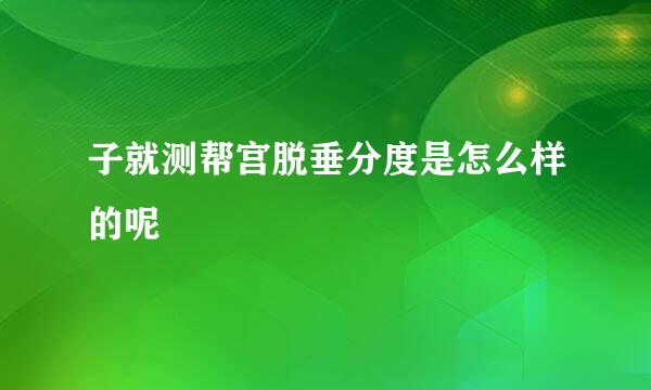 子就测帮宫脱垂分度是怎么样的呢