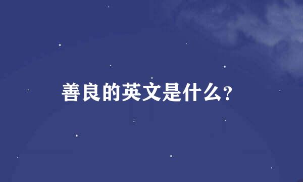 善良的英文是什么？