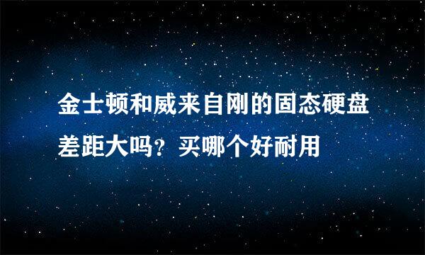 金士顿和威来自刚的固态硬盘差距大吗？买哪个好耐用
